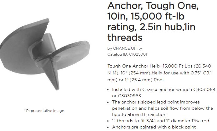 Anchor 10in Helix 15k 2.5